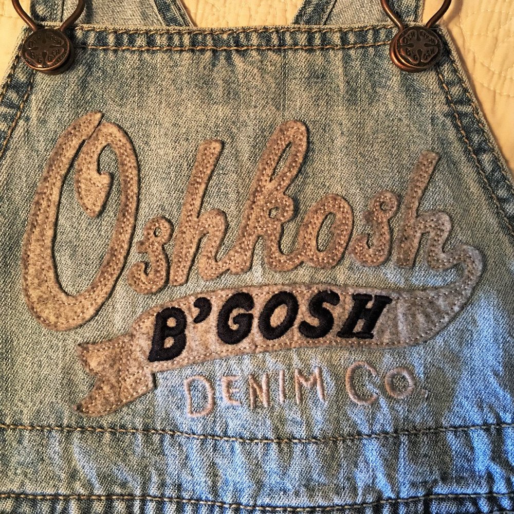 OSHKOSH Felt Logo Denim Overalls | 18M - Picture 3 of 13